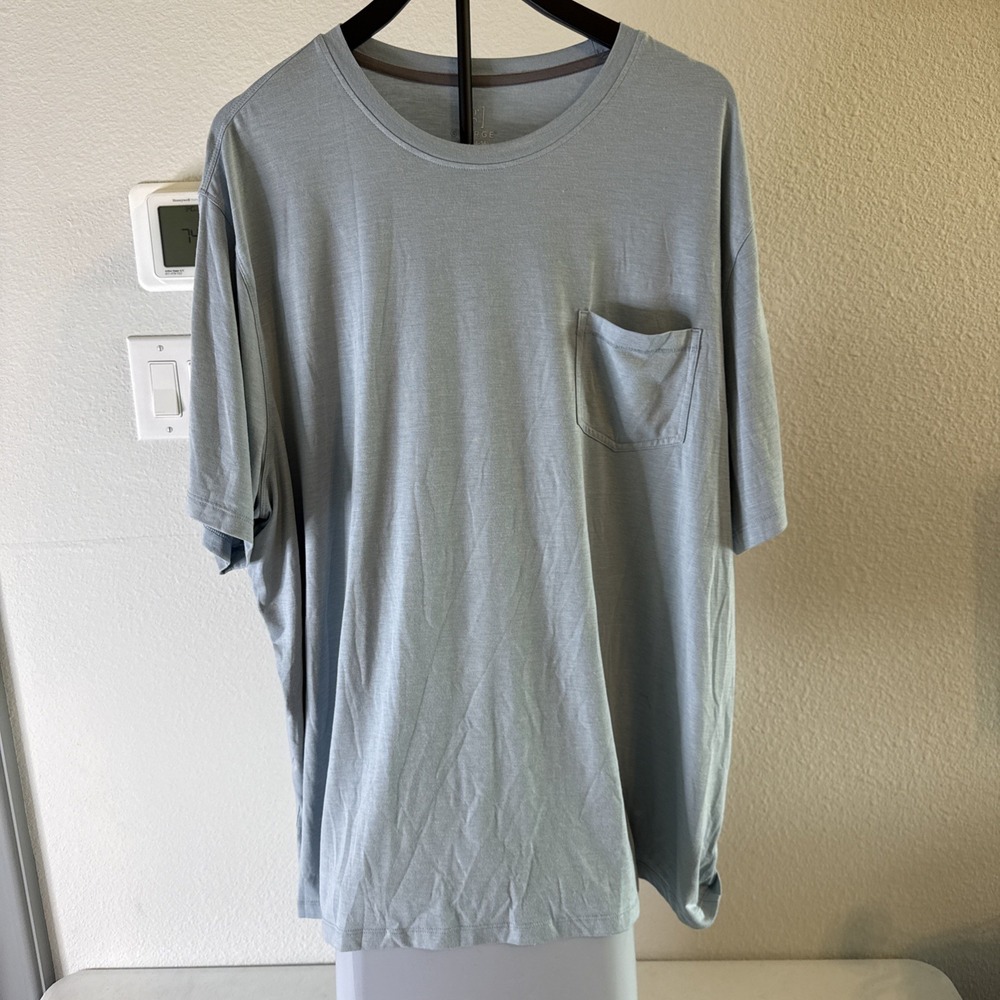 George Men's Pocket T-Shirt Light Blue Size XXL